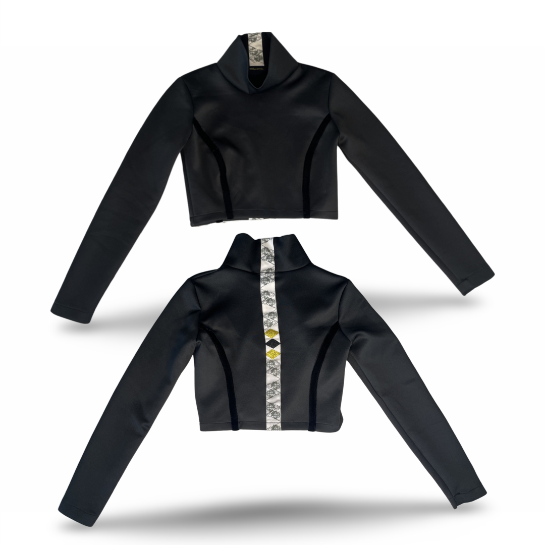 Il Classico Nero black scuba turtleneck crop top, additional view