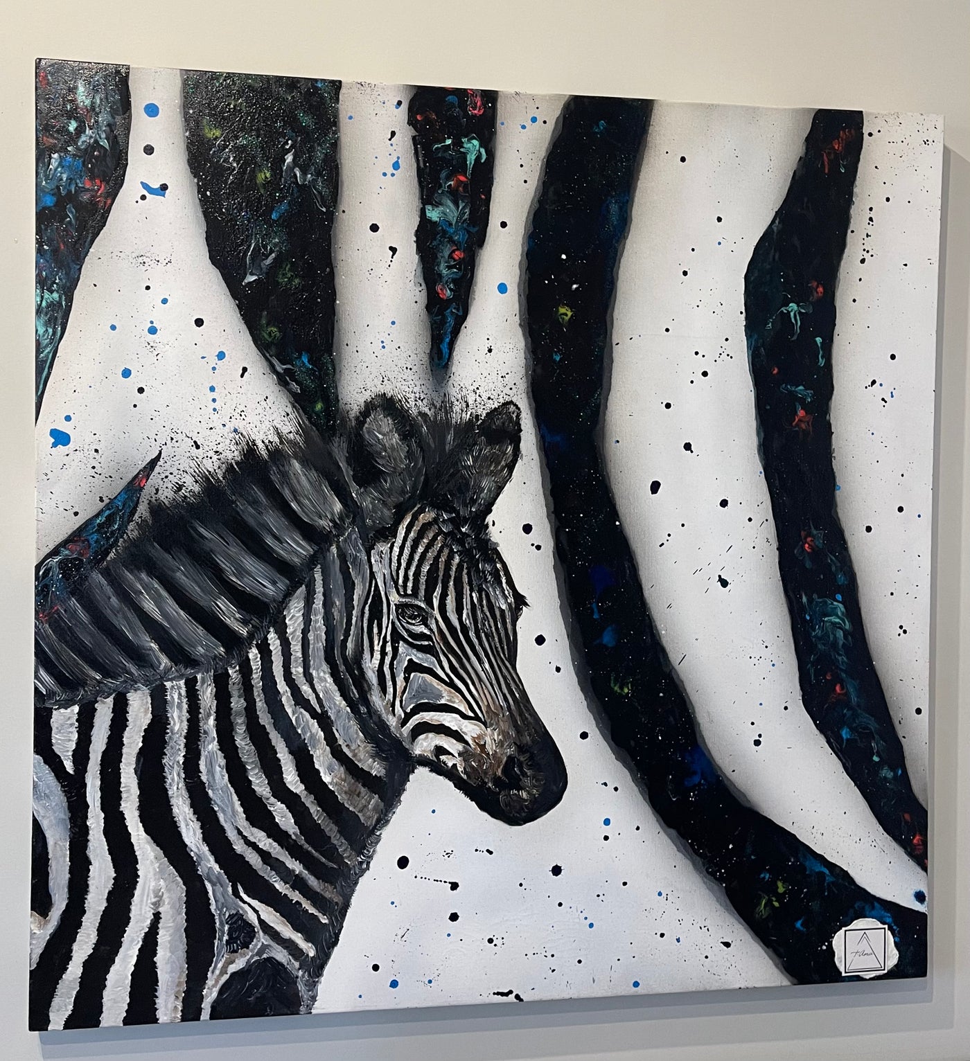 Mamma e Bambino Zebra original artwork by Anna Tsigaridou