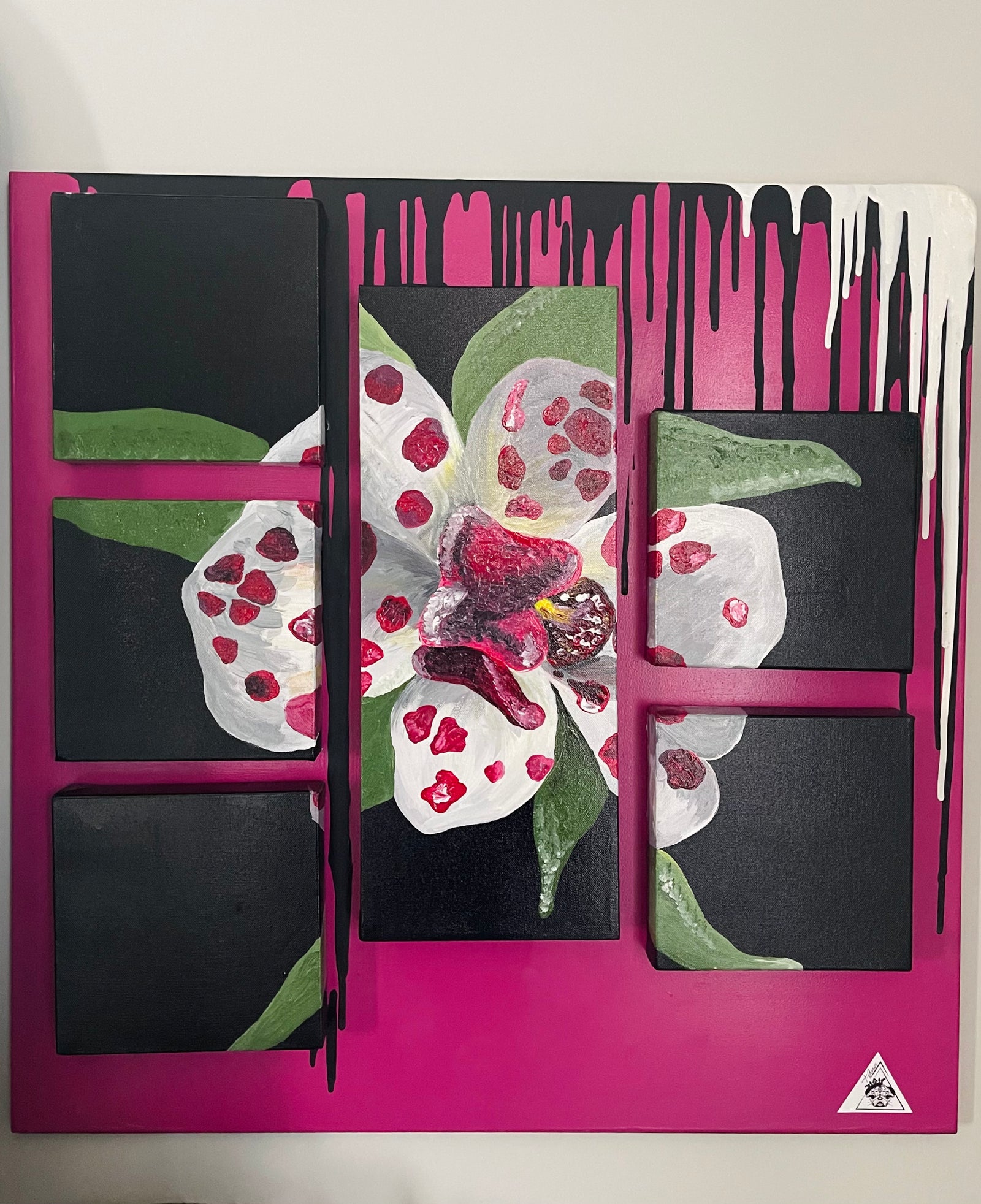 Blooming Orchid multi-panel artwork by Anna Tsigaridou, archive view