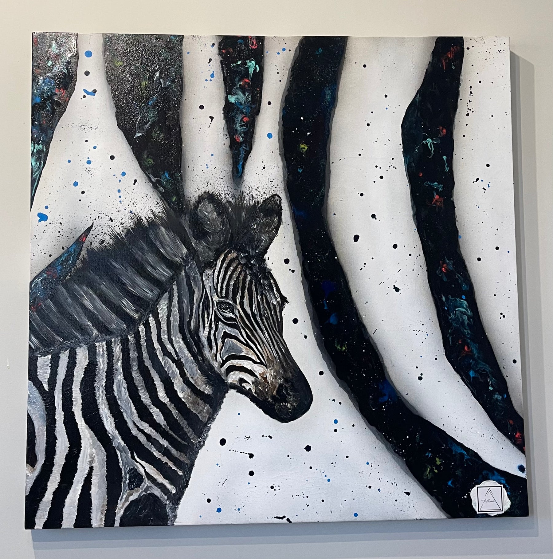 Mamma e Bambino Zebra original painting by Anna Tsigaridou