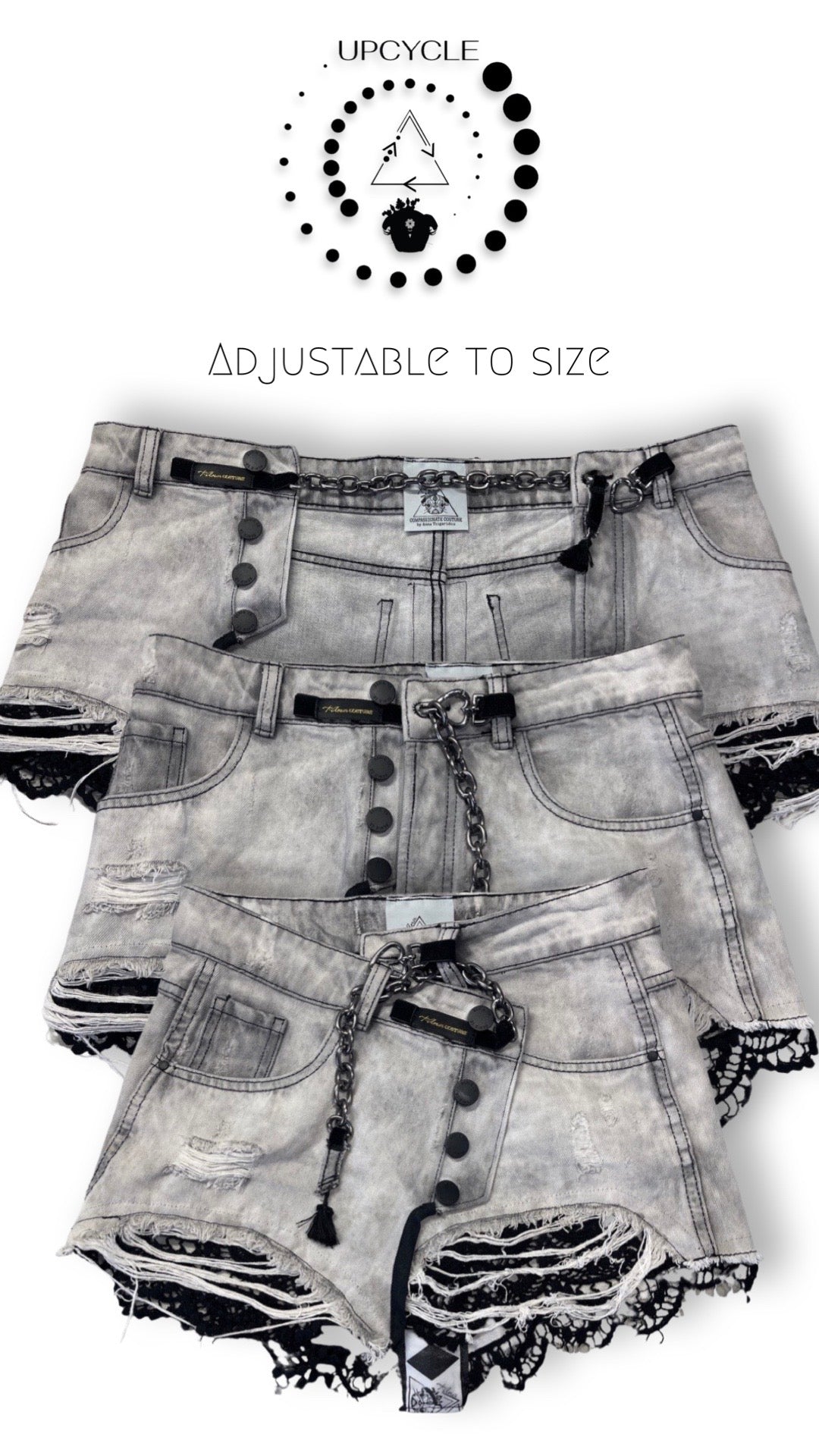 Stile di Strada Elegante upcycled denim belt, additional detail