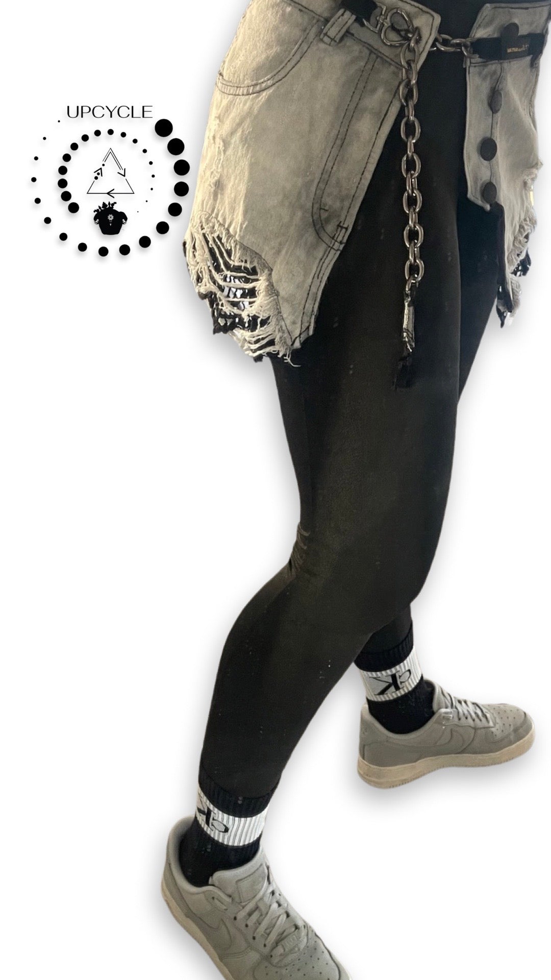 Stile di Strada Elegante grey denim belt, styled view