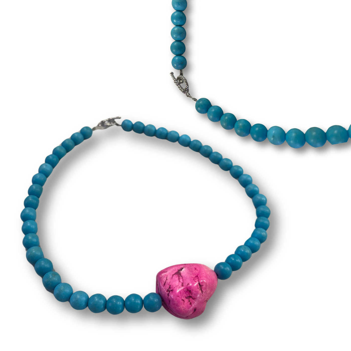 Island Breeze turquoise and pink howlite necklace