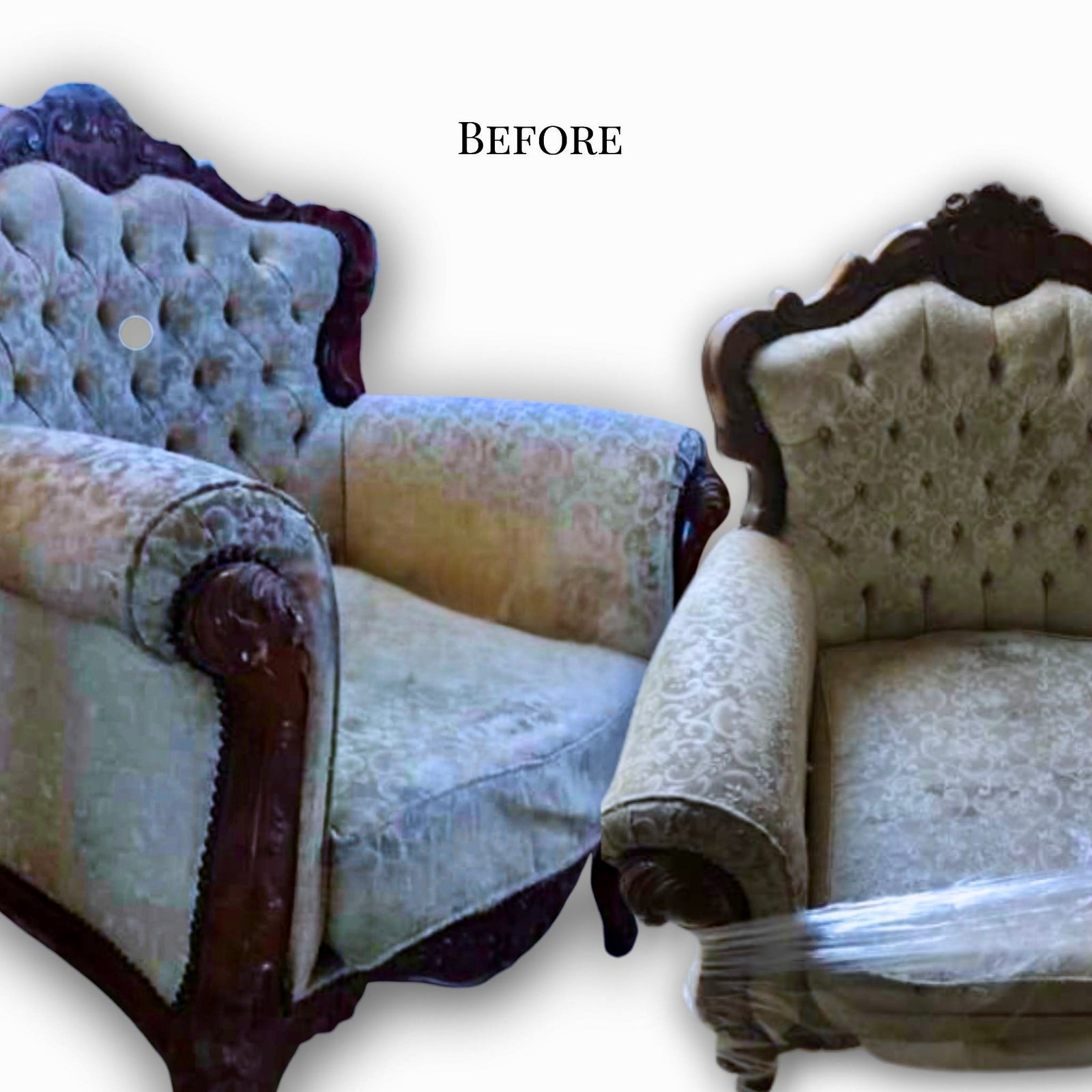 Luna Bianca collector armchair before restoration