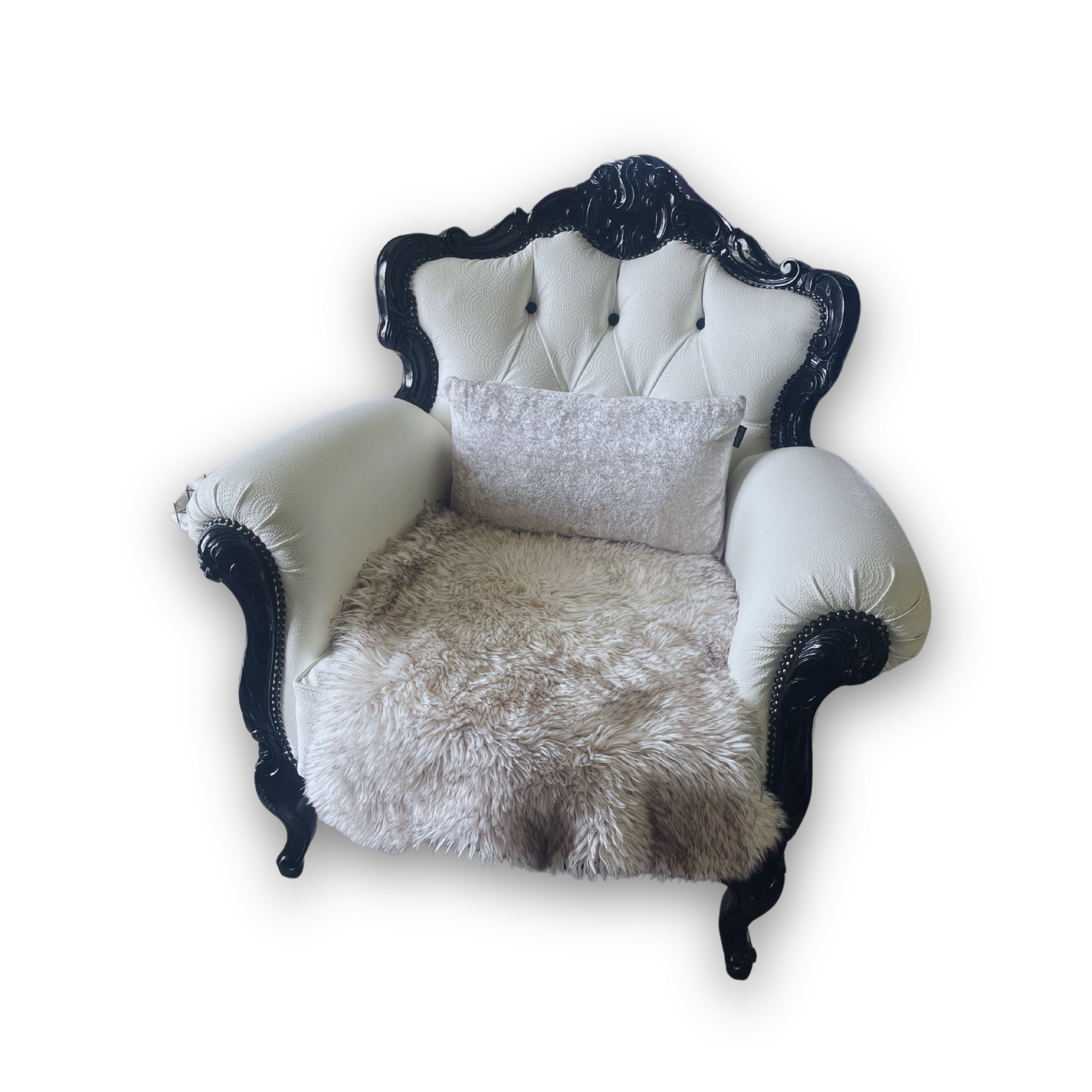 Luna Bianca one-of-one armchair, additional detail