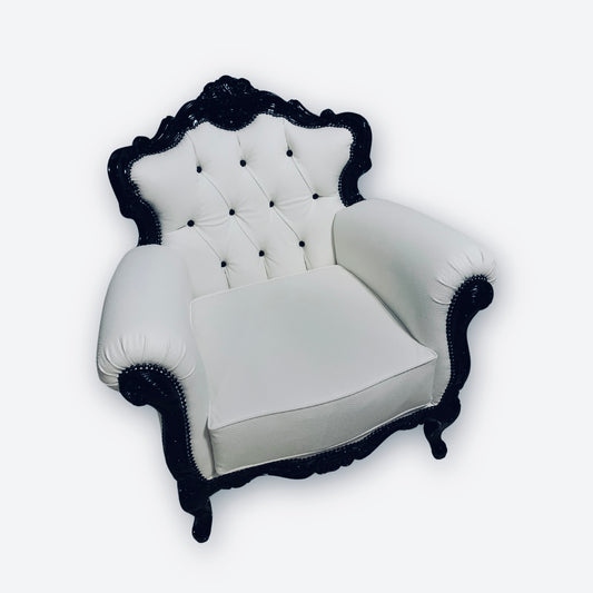 Luna Bianca restored black and white collector armchair by t•Ana Couture