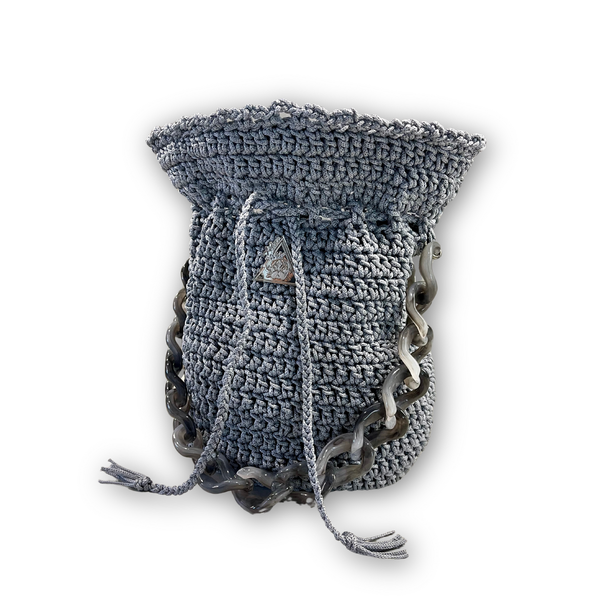 Luna Mist hand-knit bag, additional detail