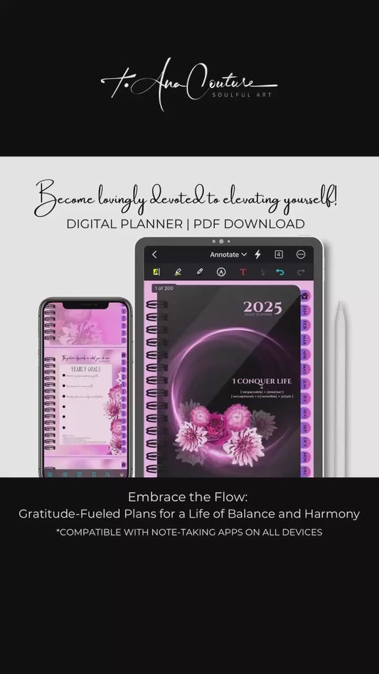 DIGITAL diary planner 2025: I CONQUER LIFE