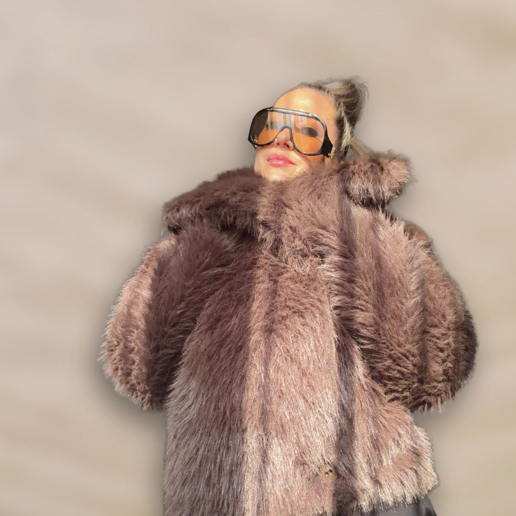 Style Edit brown coat, additional view