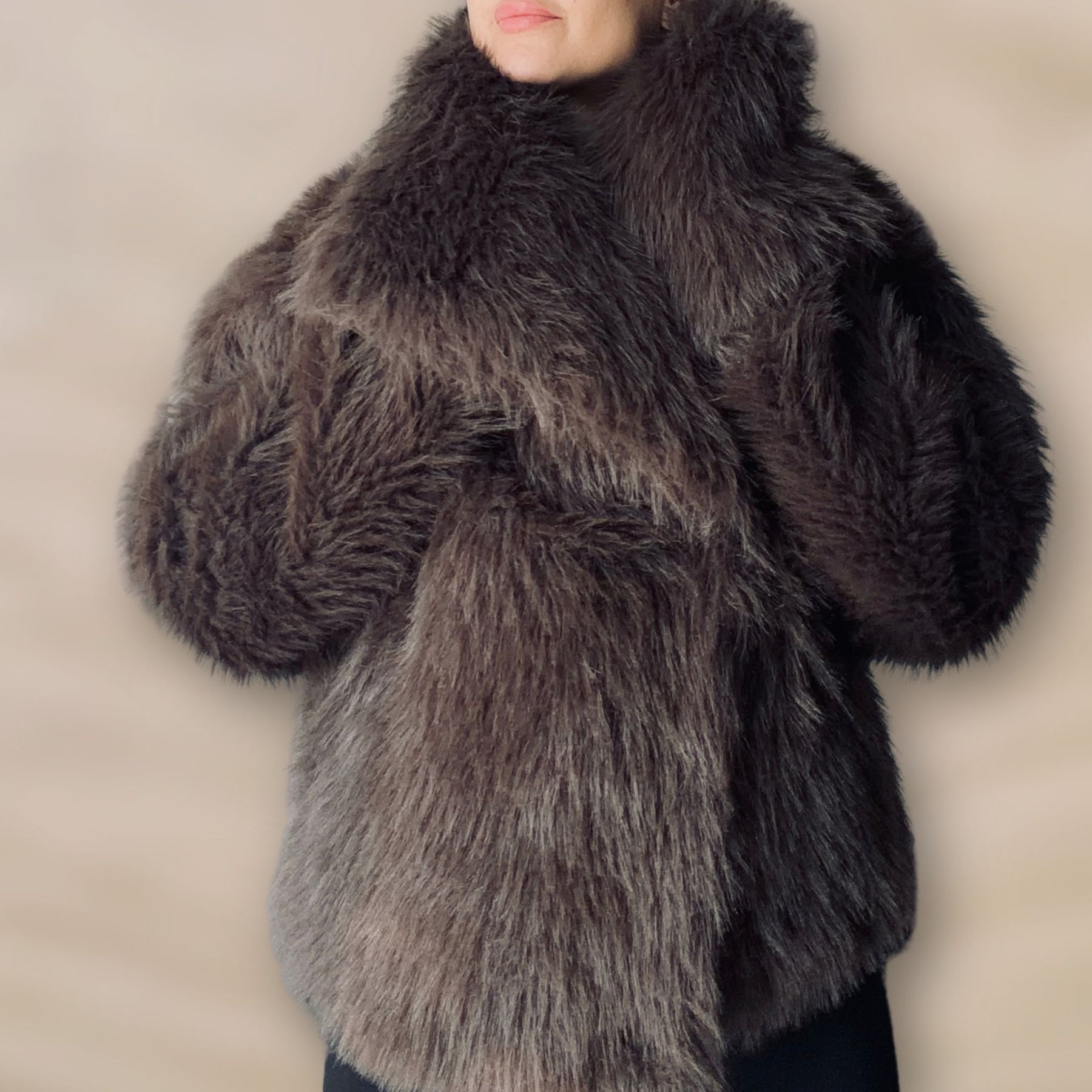 Style Edit brown coat, detail view