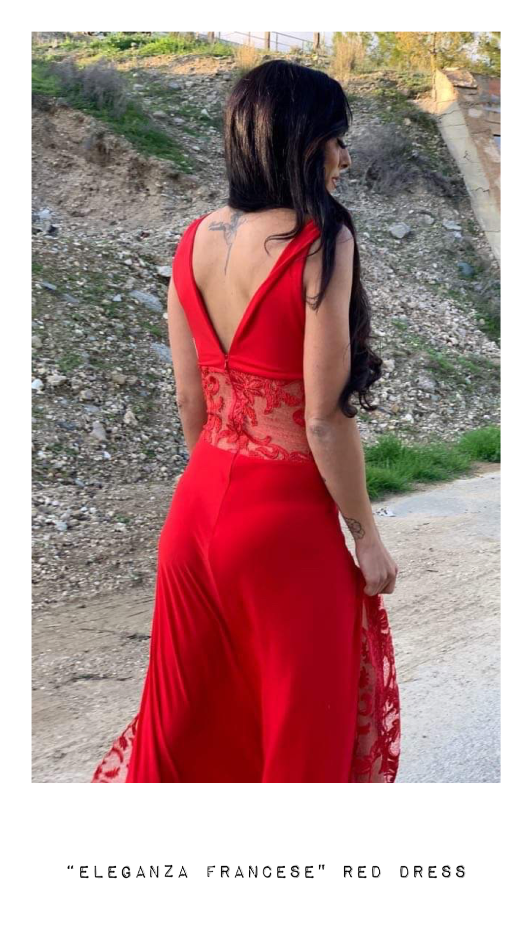Vestito Rosso Ardente Dress t.Ana Couture Vestito Rosso Ardente Dress t.Ana Couture