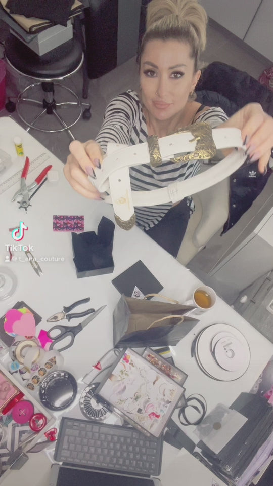 El Clásica Rustic White belt, styled product video