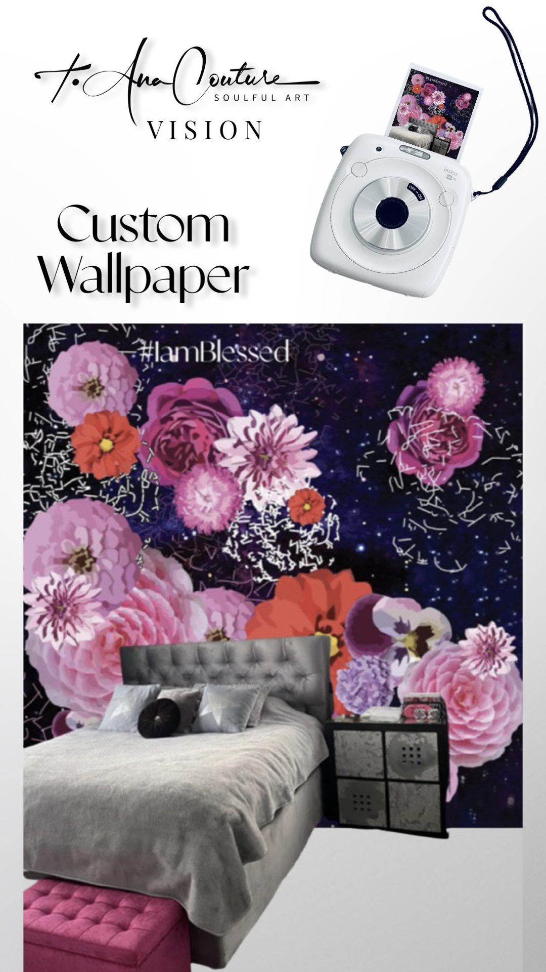 Floral Universe bespoke wallpaper design by t•Ana Couture