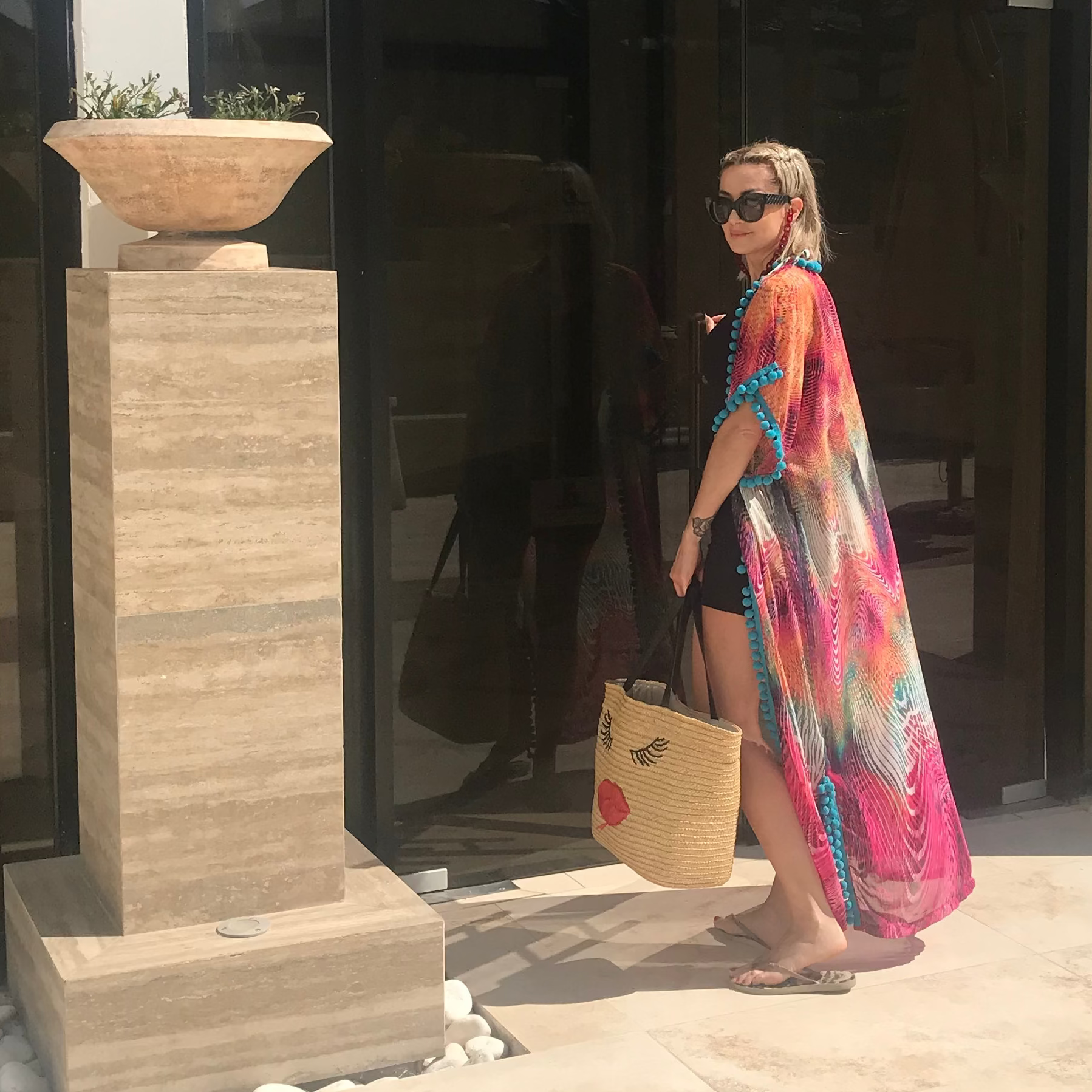 Garden of Eden caftan, styled view