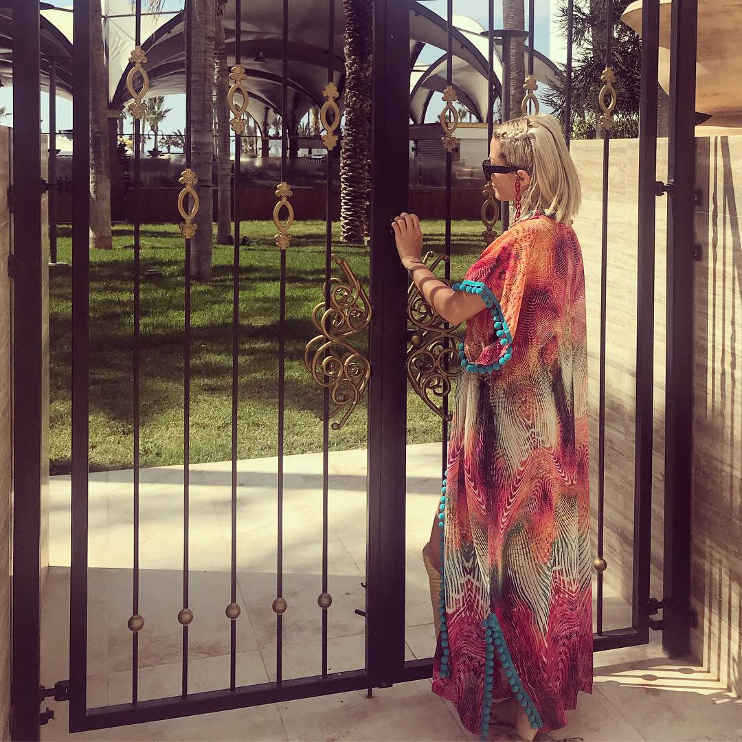 Garden of Eden sheer tropical caftan, additional view