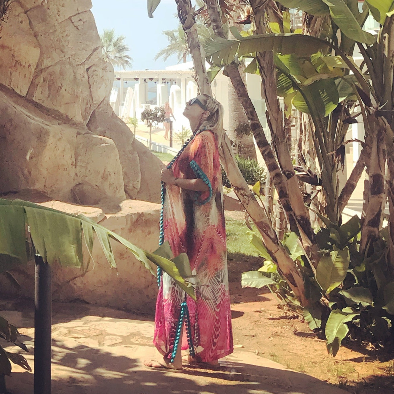 Garden of Eden sheer tropical caftan by t•Ana Couture