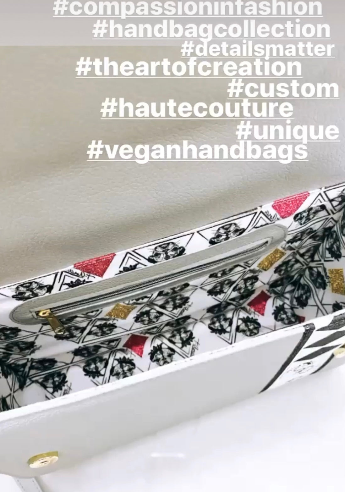 Grigio Universe hand-painted art handbag, t•Ana Couture Maison Archive view
