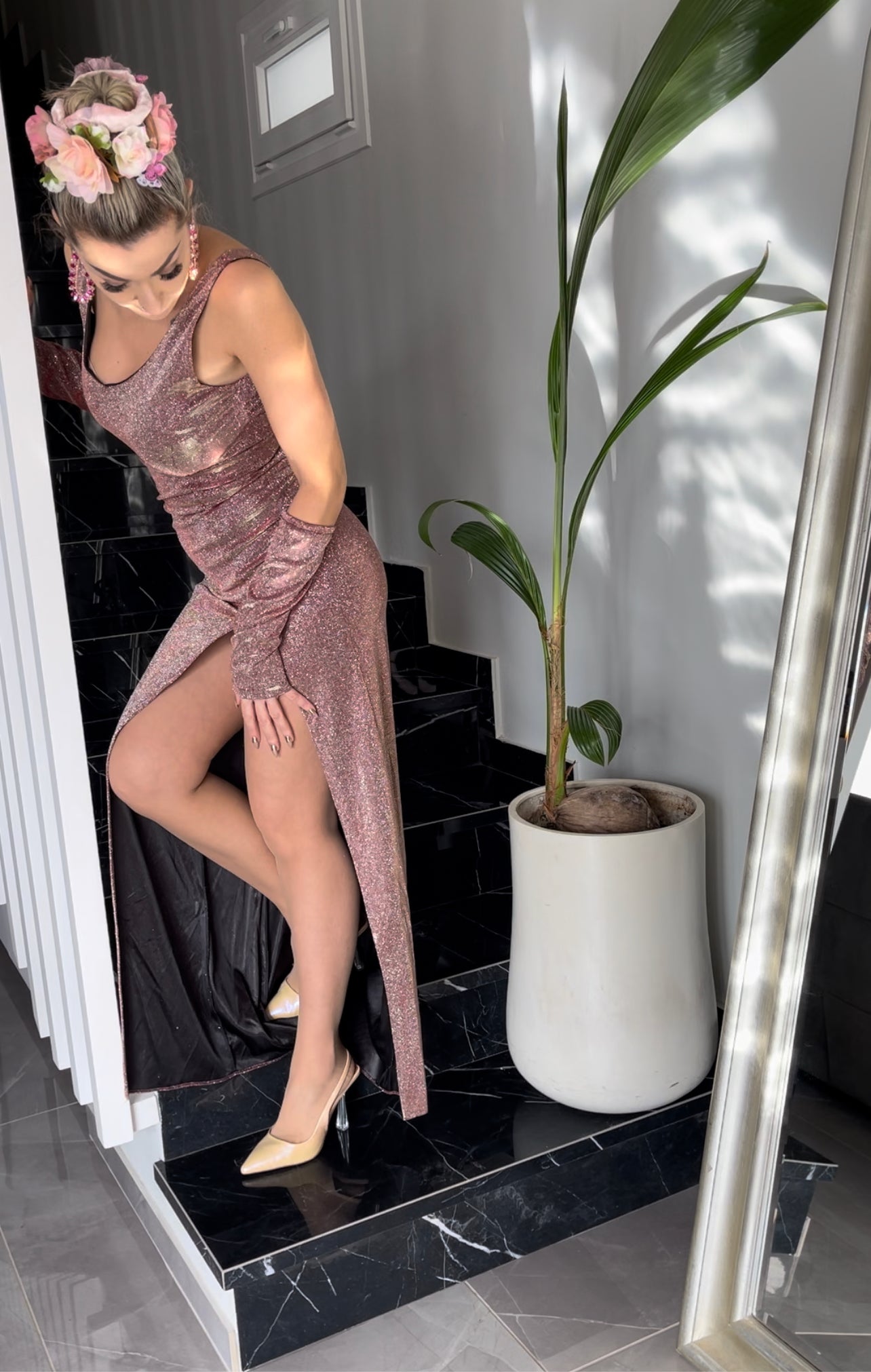 Rosa Iridescent evening dress, styled view