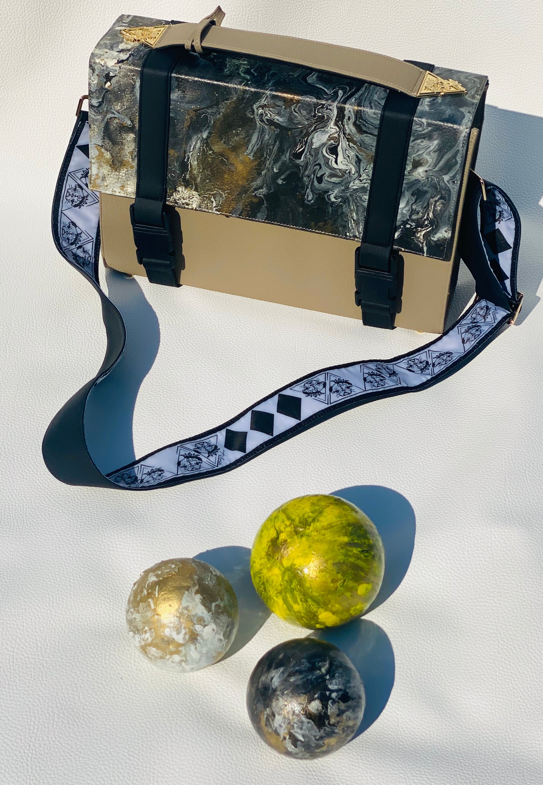 Galactic Universe hand-painted art handbag, t•Ana Couture Maison Archive