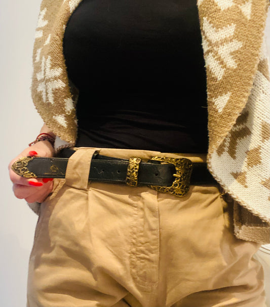 El Clásica Black Rustic Belt