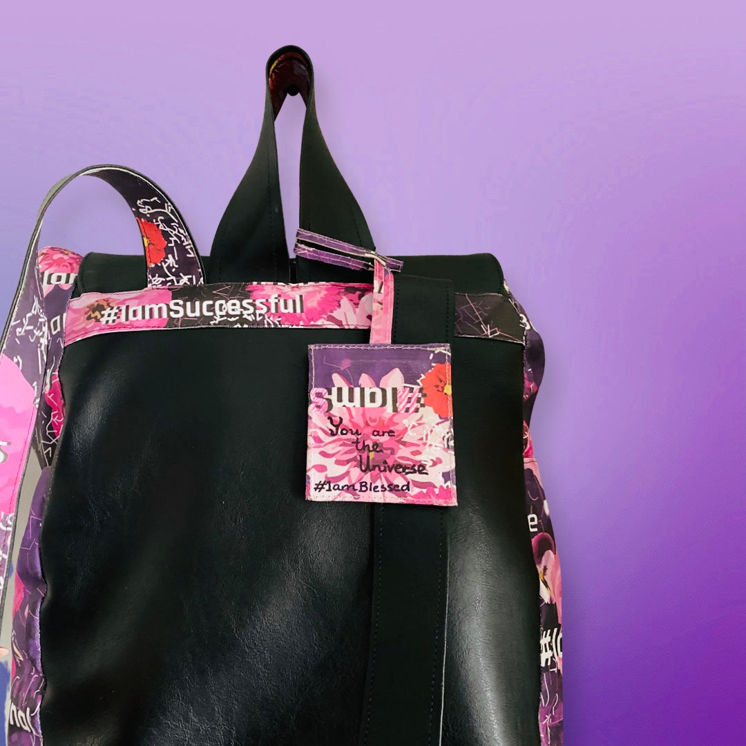 Pink Passion floral backpack, t•Ana Couture Maison Archive view