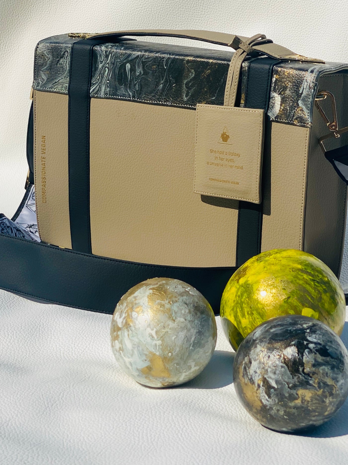 Galactic Universe hand-painted art handbag, t•Ana Couture Maison Archive view
