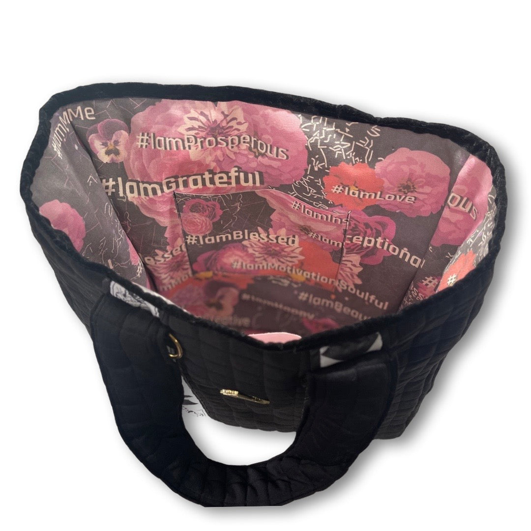 Voluminous Millionaria Nero padded black handbag, Maison Archive view