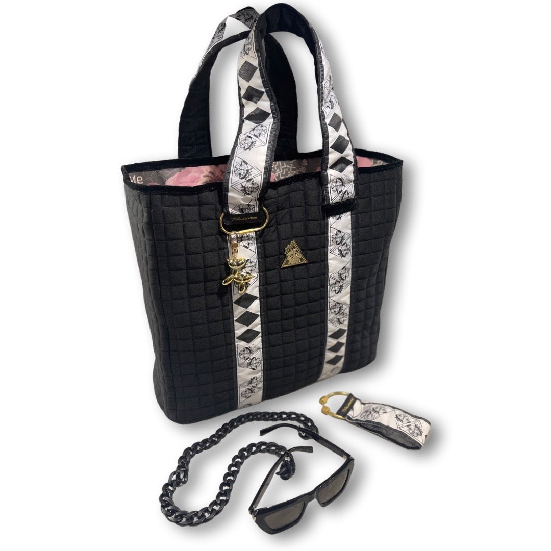 Voluminous Millionaria Nero padded black handbag, Maison Archive view