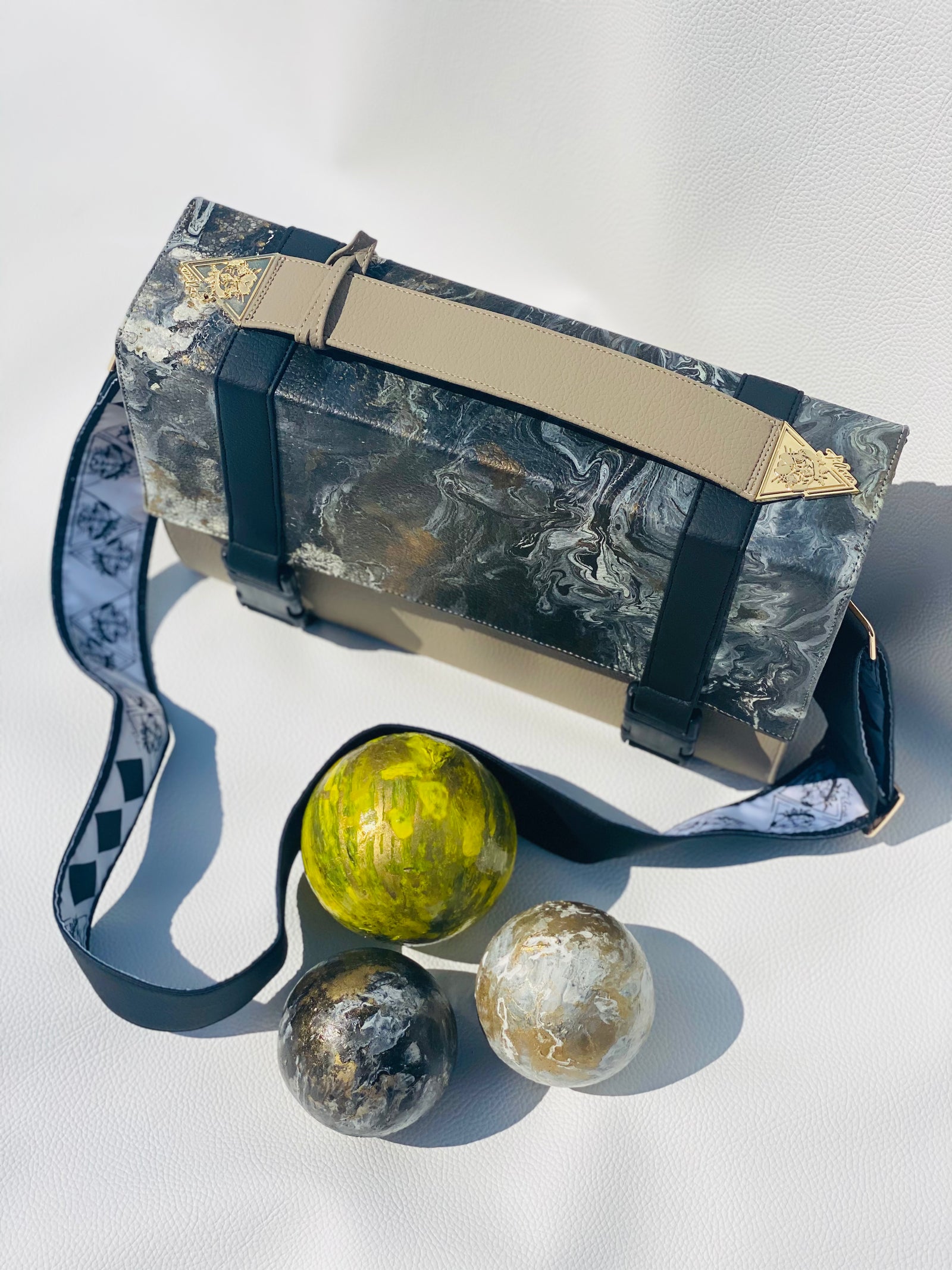 Galactic Universe hand-painted art handbag, t•Ana Couture Maison Archive view