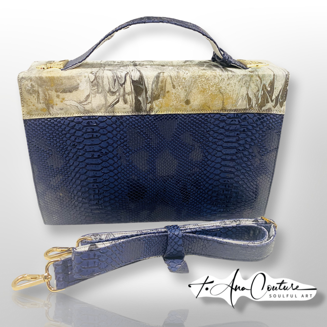 “Blu Intenso Universe” Art Collection Handbag (-30% auto checkout)