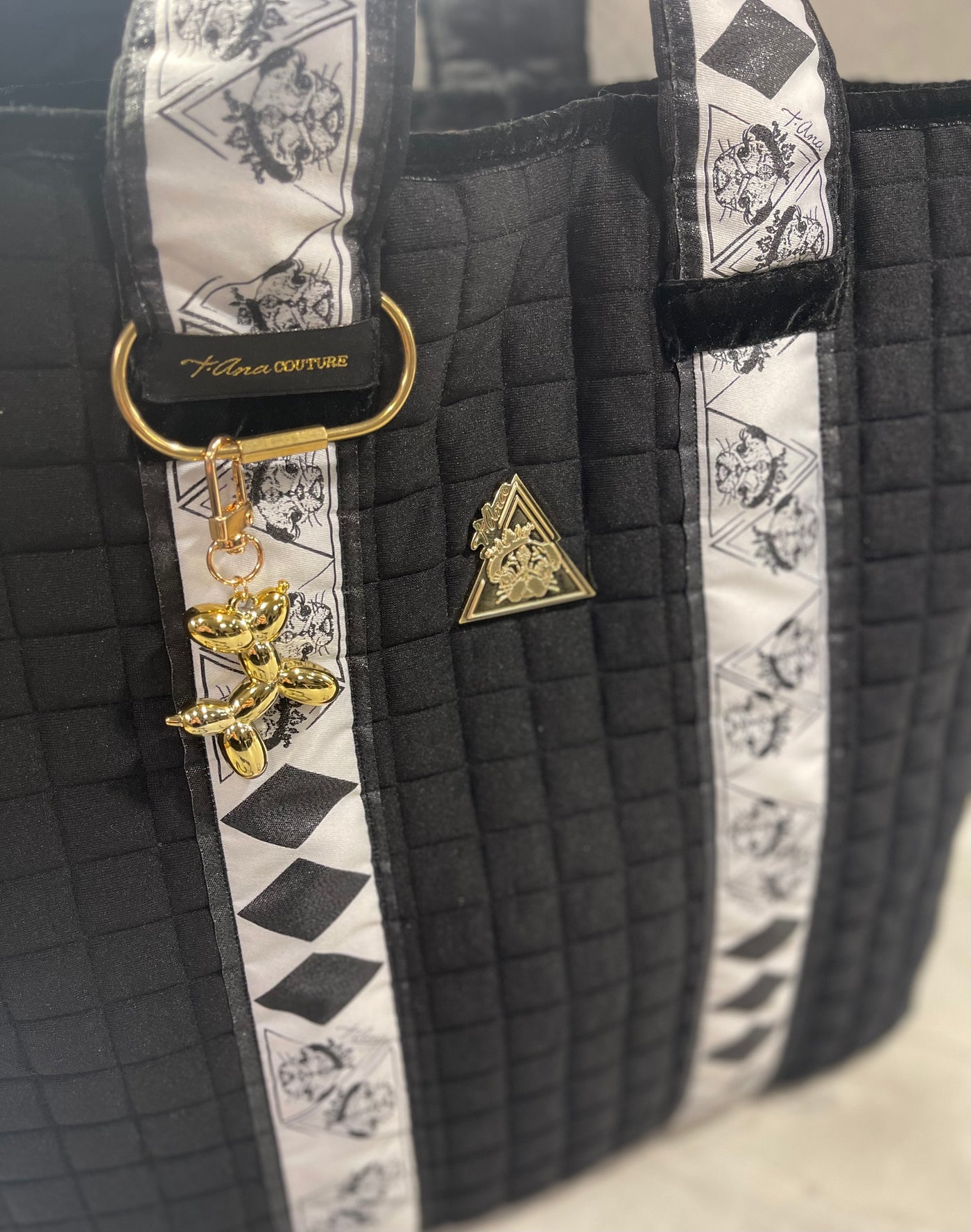 Voluminous Millionaria Nero padded black handbag, Maison Archive view