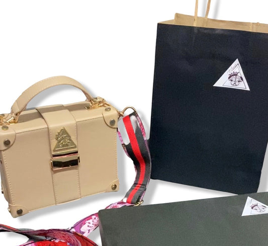 Fluorescent Universe Beige Handbag