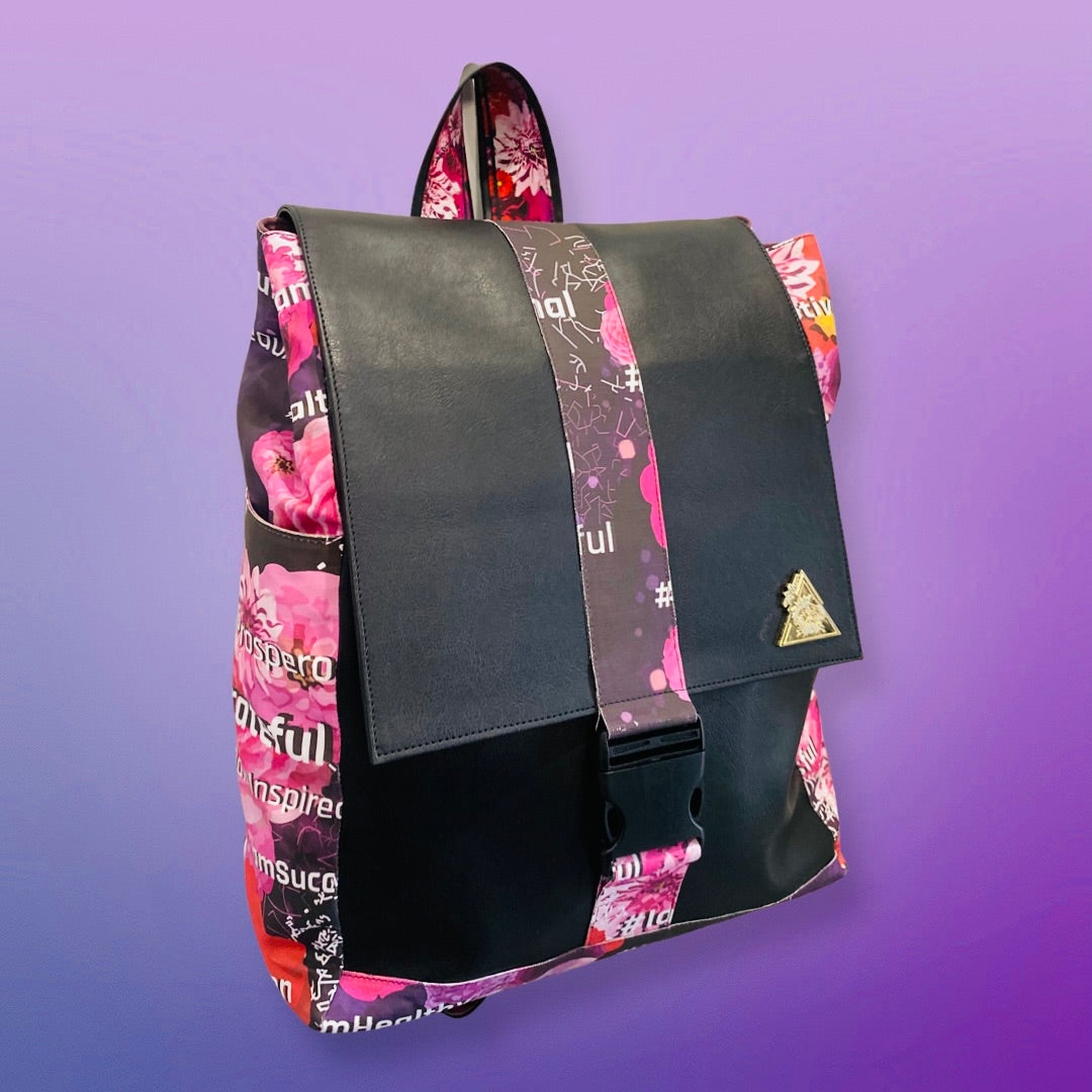 Pink Passion floral backpack, t•Ana Couture Maison Archive