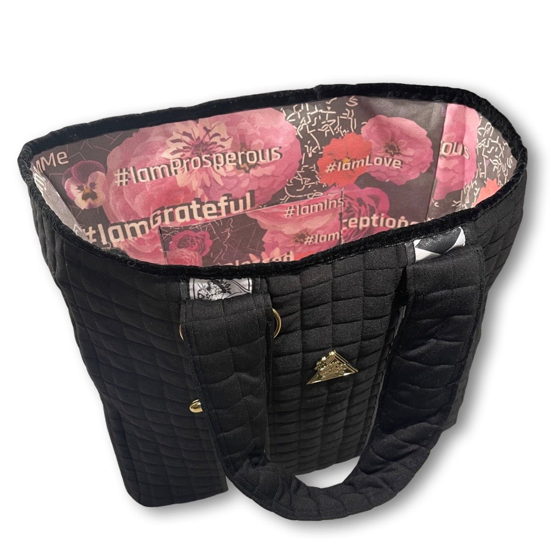 Voluminous Millionaria Nero padded black handbag, Maison Archive view