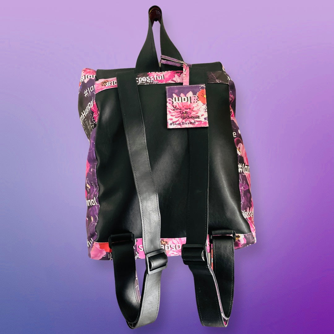 Pink Passion floral backpack, t•Ana Couture Maison Archive view