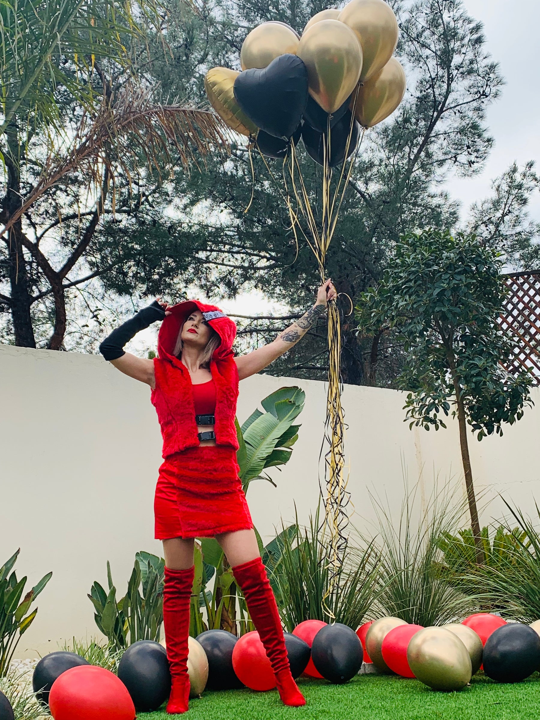 La Passione Rossa red set, styled view