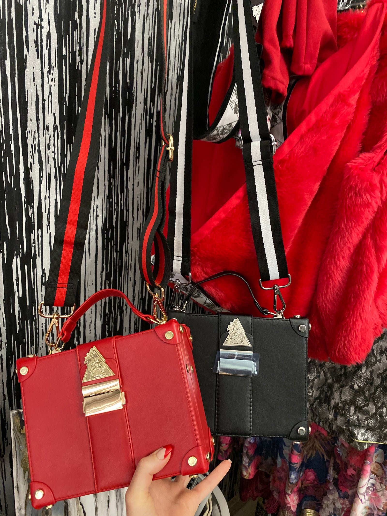 Fluorescent Universe Scuro structured floral handbag, Maison Archive view