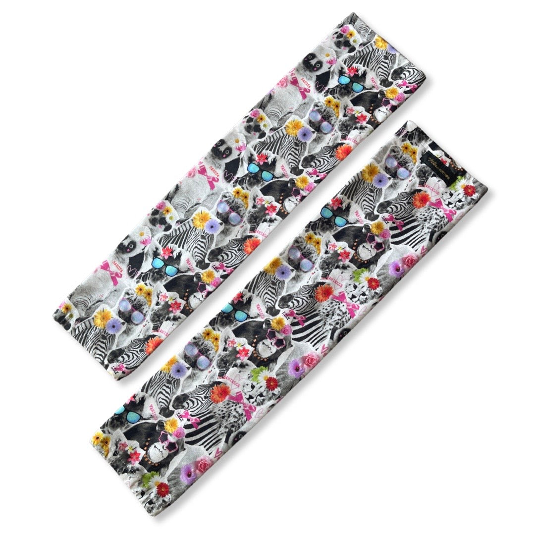 Gli Animali animal-print arm warmers, styled view