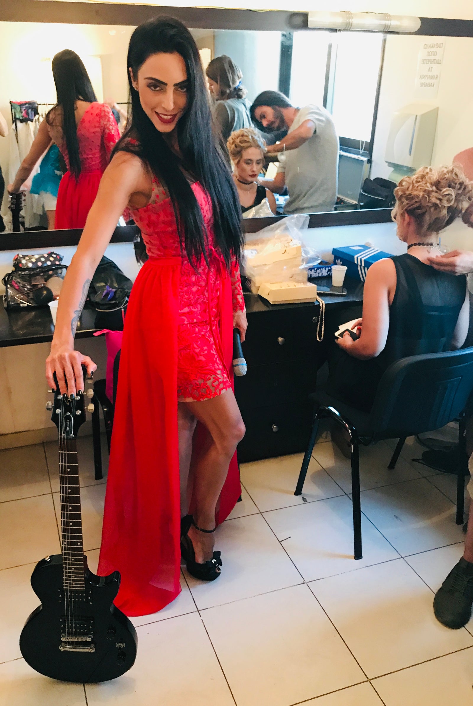 Signorina in Rosso one-of-a-kind red evening dress, Maison Archive view