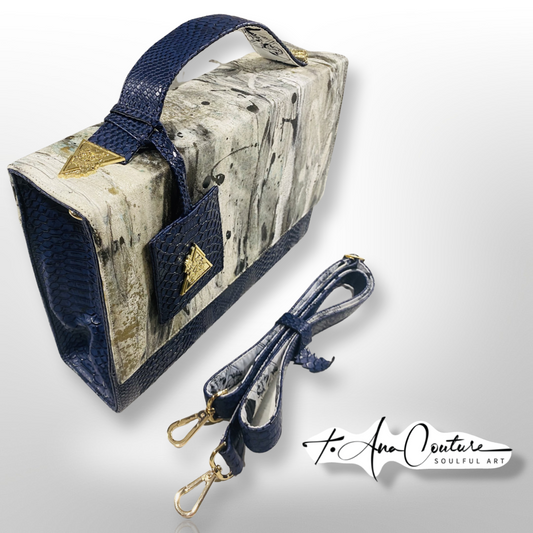 “Blu Intenso Universe” Art Collection Handbag (-30% auto checkout)
