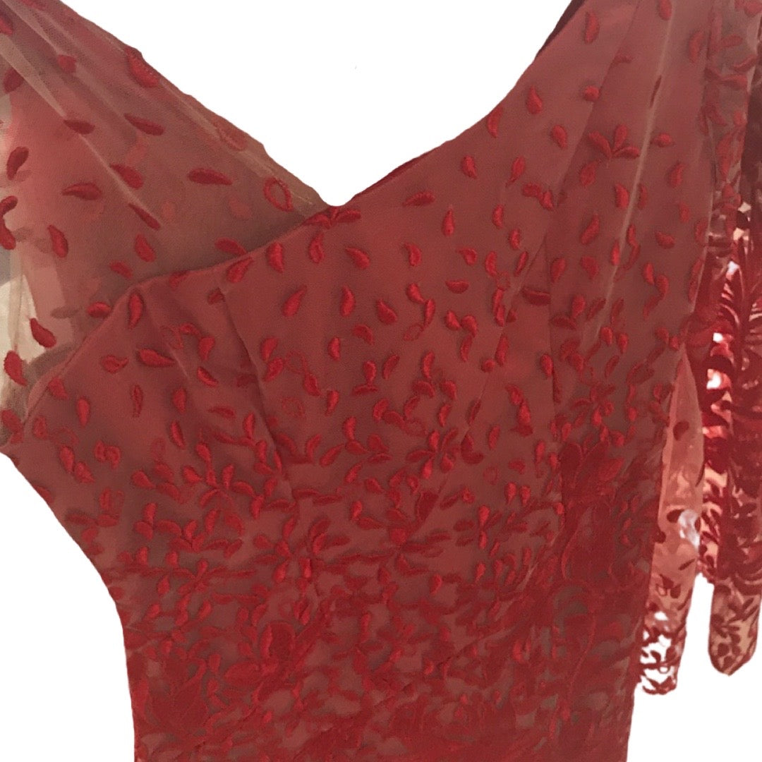 Signorina in Rosso one-of-a-kind red evening dress, Maison Archive view