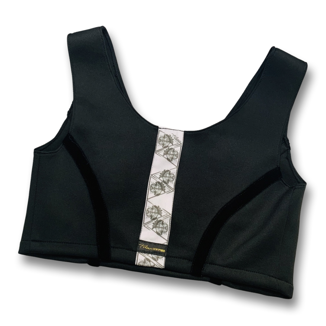 Il Classico Nero black scuba crop top