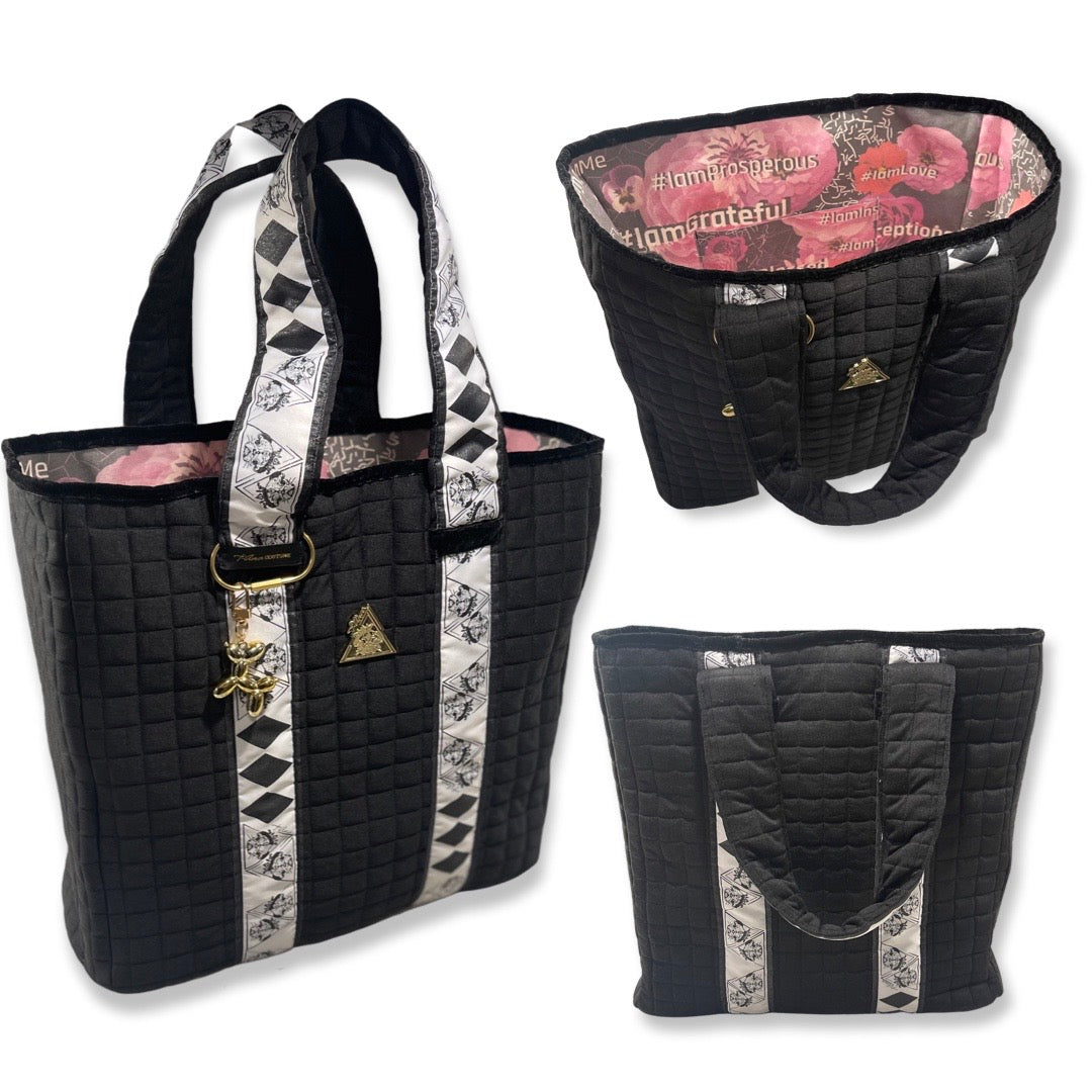 Voluminous Millionaria Nero padded black handbag, Maison Archive view