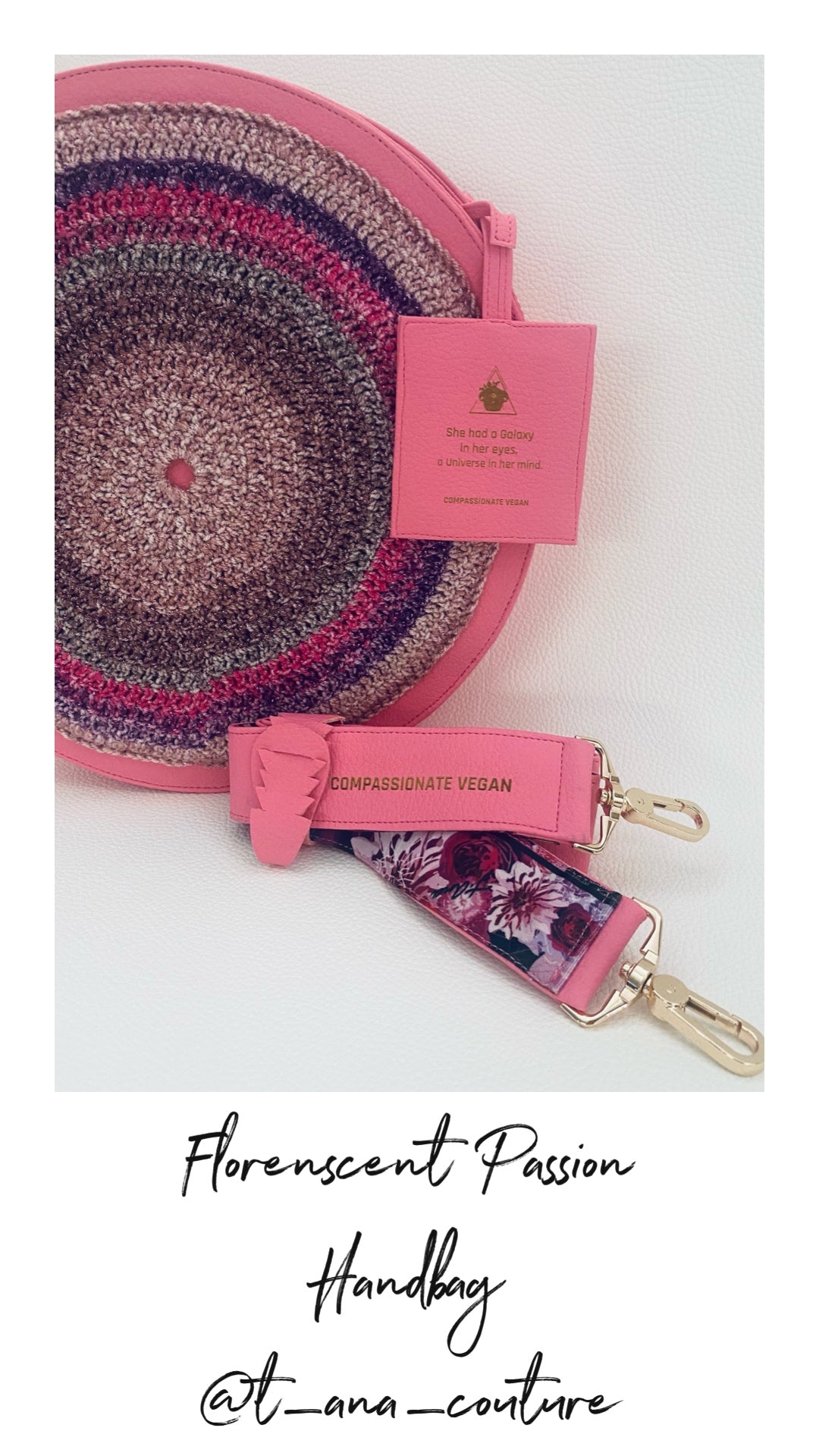 Fluorescent Pink Passion handbag, styled view