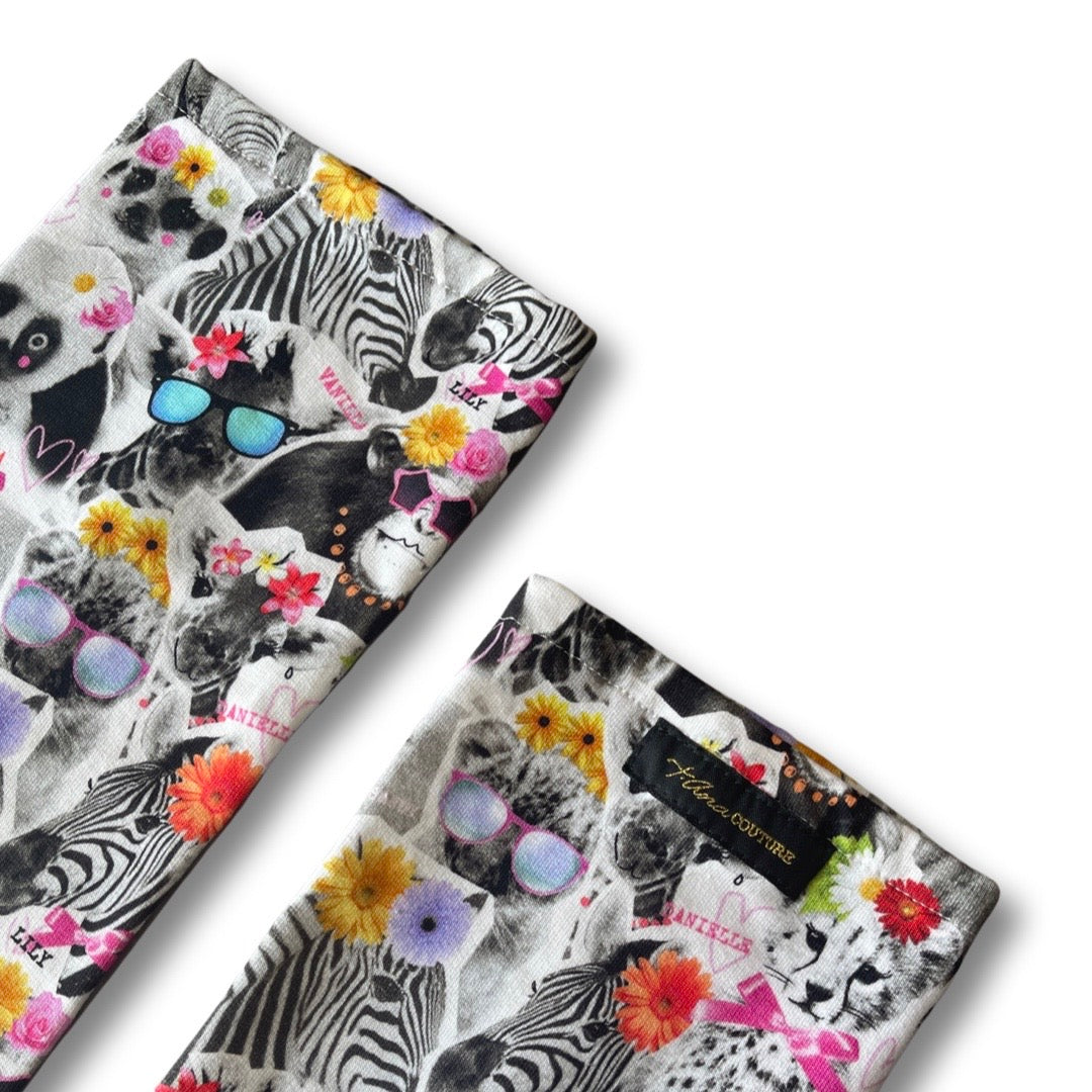 Gli Animali stretch arm warmers, detail view