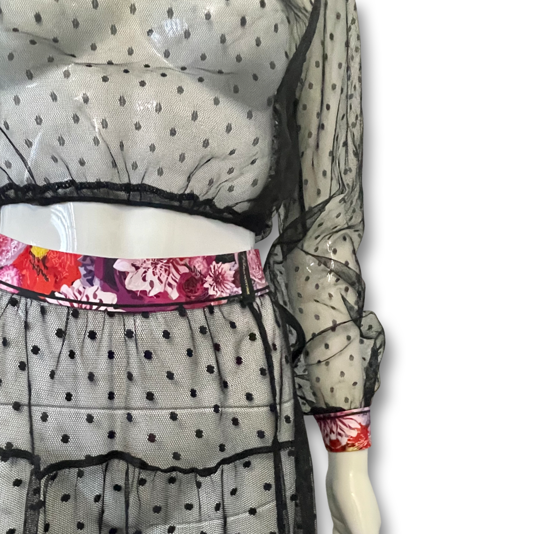 Nero Miss Polka black sheer co-ord set, additional view