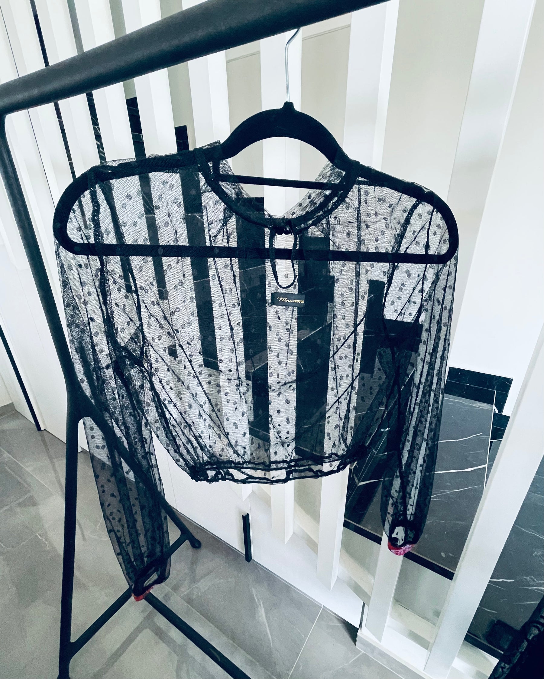 Nero Miss Polka sheer blouse and maxi skirt, additional view